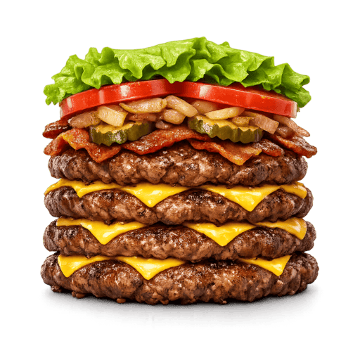 Hamburger (No Bun, Double Extra Patty) at Five Guys